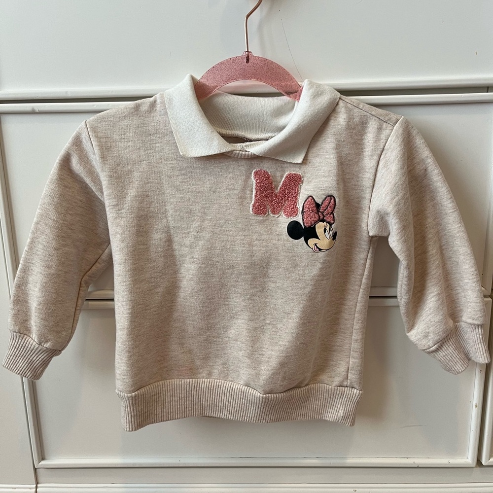 Toddler Beige Minnie Mouse Sweatshirt